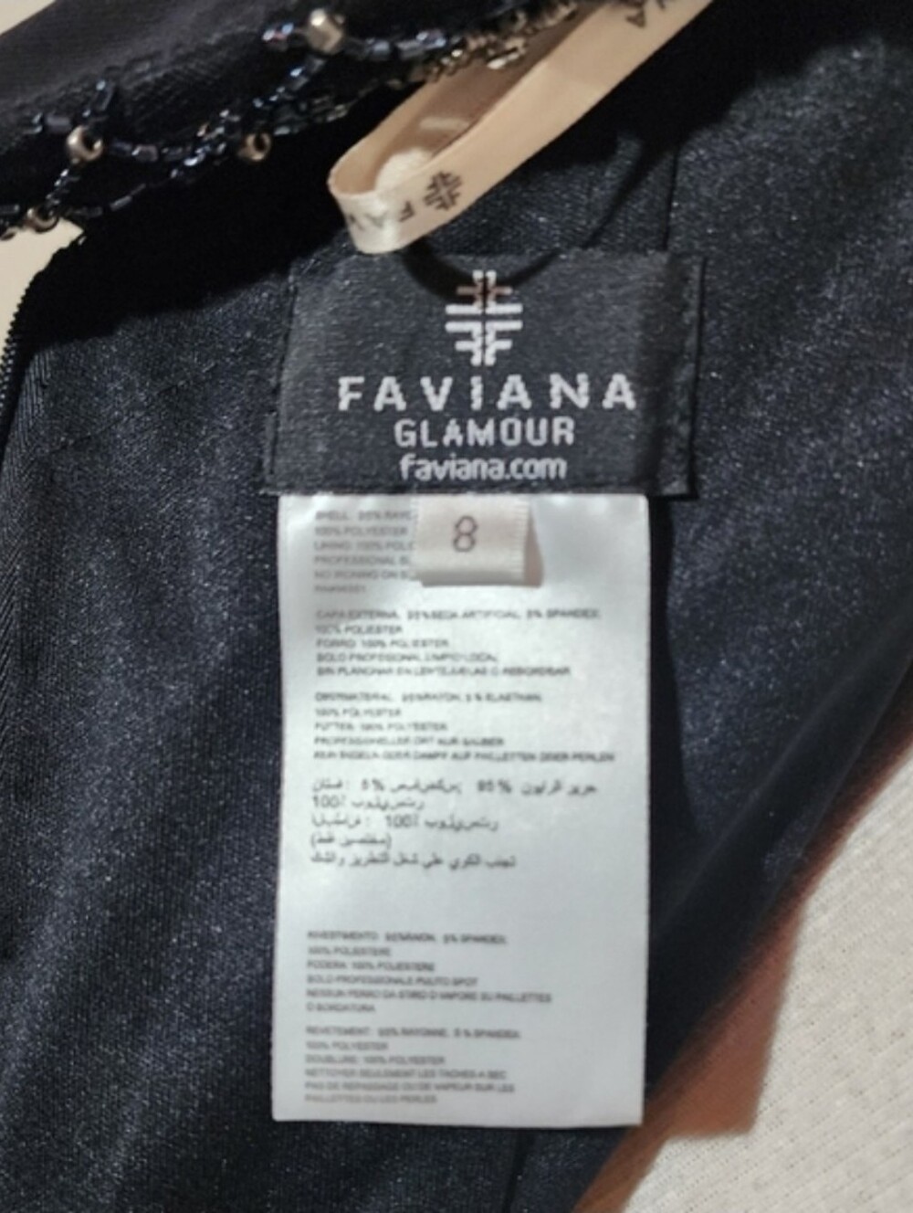 Faviana Dress Glamour Off Shoulder Sweetheat Neckline Maxi Black Size 8 - Picture 14 of 16